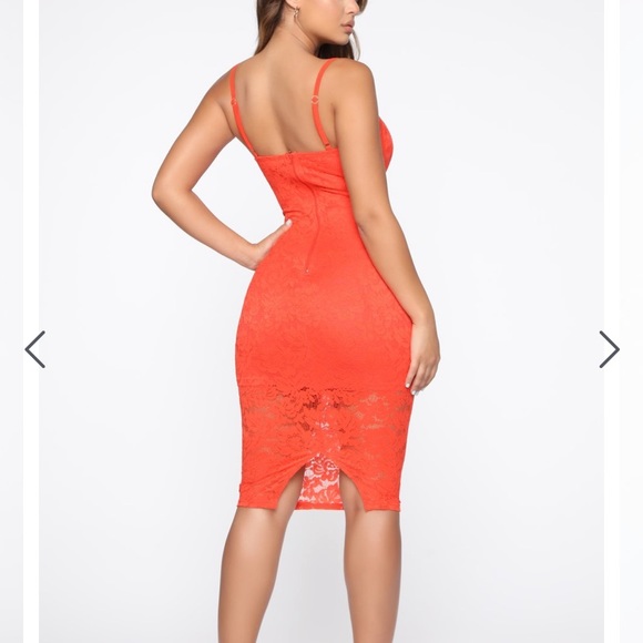 Orange Lace Fashionnova Dress - Picture 3 of 12